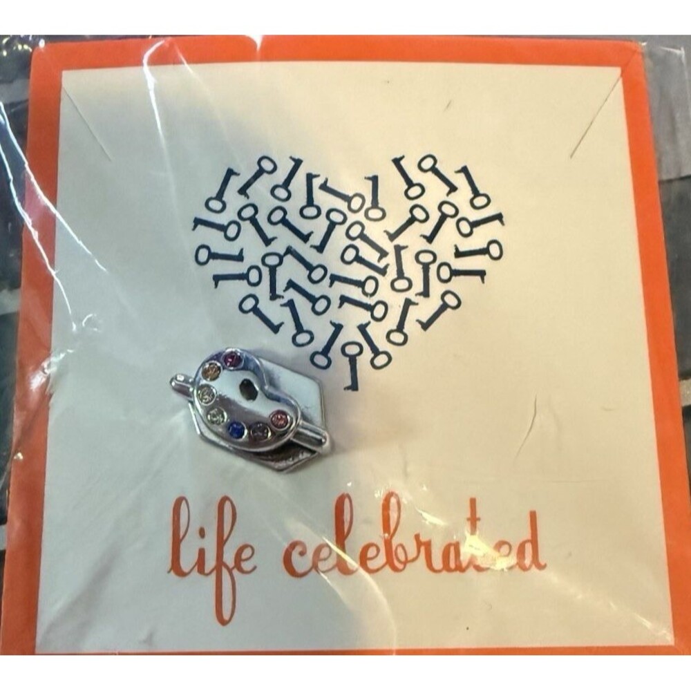 KEEP Collective Art Palette Slider Charm Silver Pave Crystal NIP Artist Gift